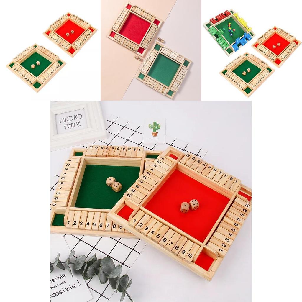 Classic Wooden Four-sided Number Flip Game Fun For Adults Children Perfect For Ktv Parties