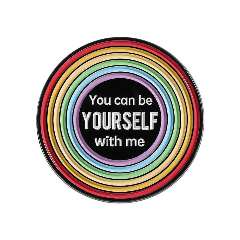 LGBTQ Rainbow Enamel Pin You’re Safe With Me Pride Metal Brooches Lapel Badges Jewelry Gift for Gay Homosex Lesbian Friends