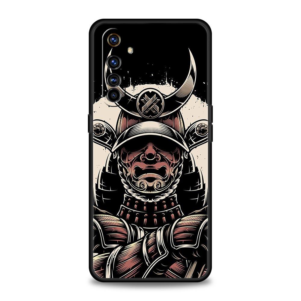 Painting Japan Samurai Art Phone Case For Realme 10 9 8 5G 7 6 GT2 Pro Plus 9i 8i C21 C11 C25 C35 GT Neo 2 3 3T Soft Black Cover