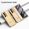 Shiny Rhinestone Bling Plated Bezel Hinged Glass Protective Film Case For Samsung Z Fold 7 Fold7 Galaxy Z Fold 6 5 4 Slim Cover