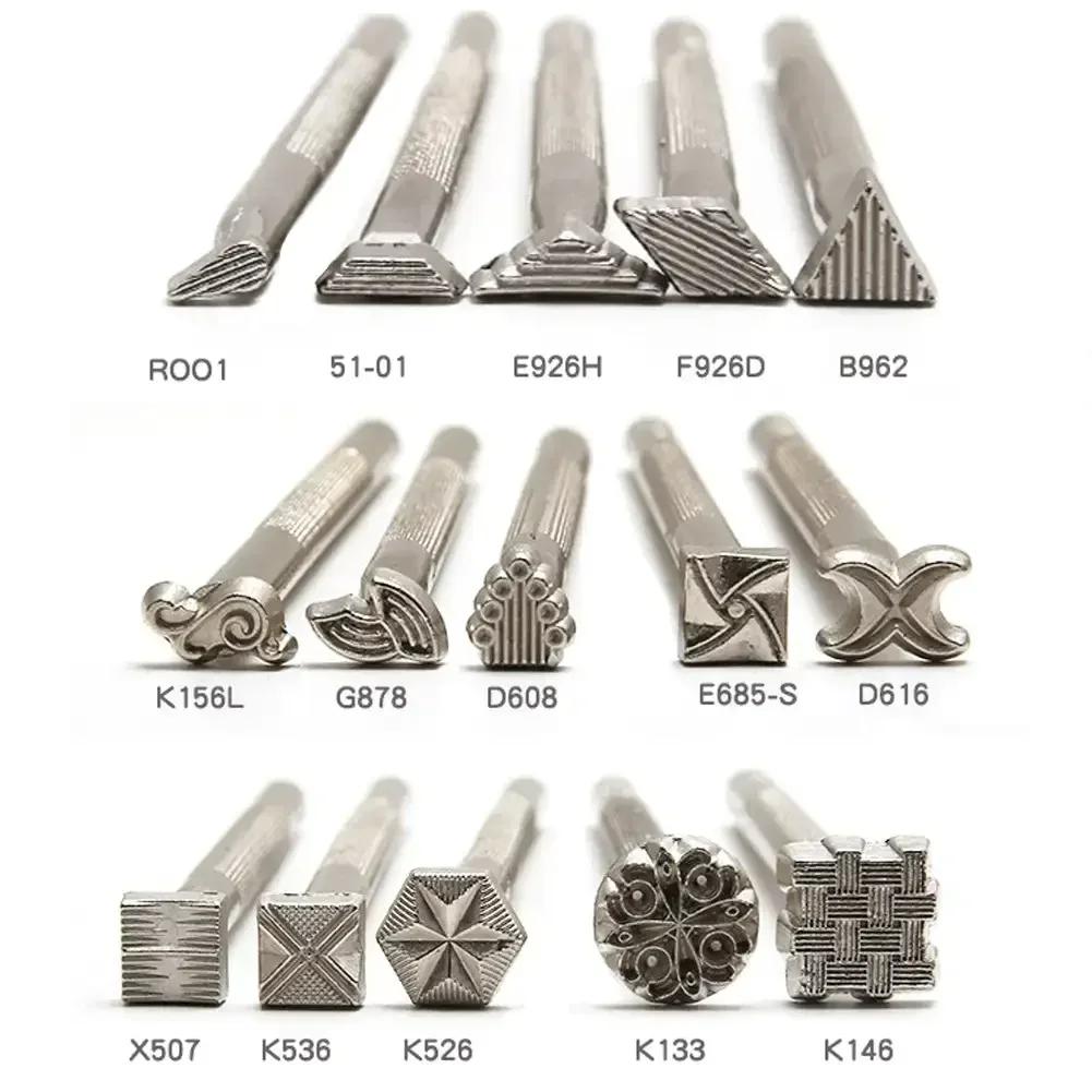 Carving Leather Craft Stamps Kit Metal Leather Working Saddle Making Tools Leather Stamping Solid DIY Printinting Craft Supplies
