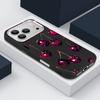 Retro Oil Painting Style Cherry Pattern Case For iPhone 17 Pro Max Leather Texture Soft Silicone Cover For iPhone 16 15 14 13 Pro 12 11 16E Air