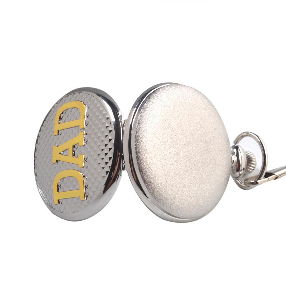 Vintage Bronze Carving DAD Fashion Quartz Pocket Watch Give Father Best Pendant Gift Collection Artwork