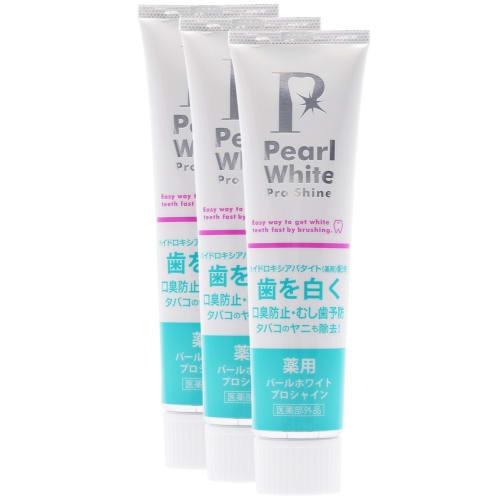

Medicated Pearl White Pro Shine Toothpaste (120g, Value Pack of 3) Whitening, Bad Breath Removal, and Cavity Prevention