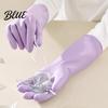 Thermal Kitchen Gloves Fleece Lined Dishwashing for Housework, Waterproof PVC Rubber Cleaning Gloves, Anti-slip Housework Grip Warm Velvet Lining