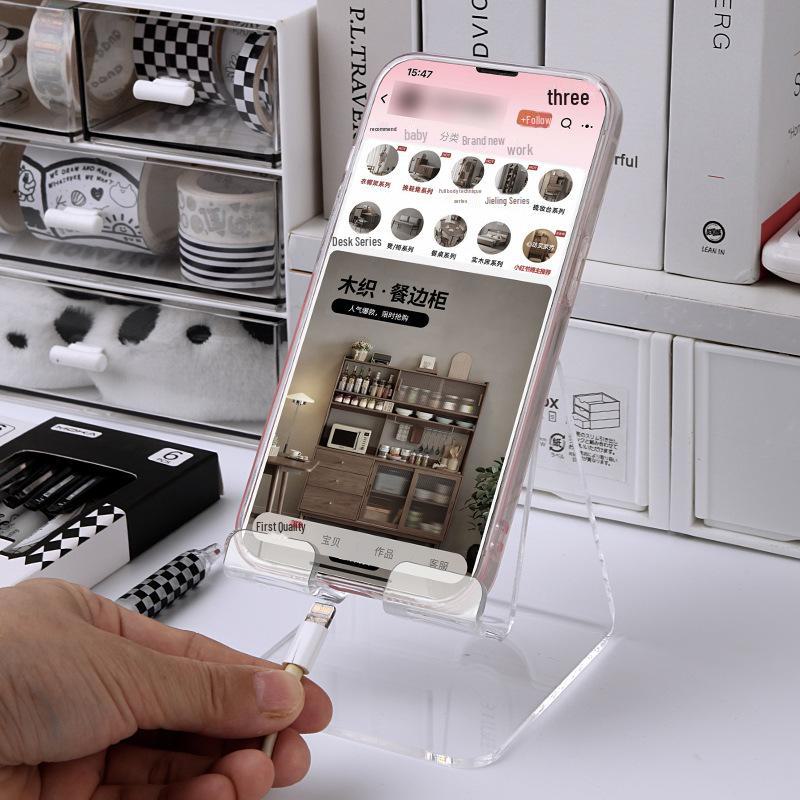Premium Acrylic Desktop Mobile Phone Stand - Transparent Display Holder