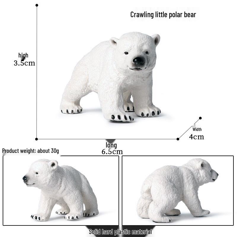 Polar Wildlife Animal Model Toy Set: Polar Bear & Penguin