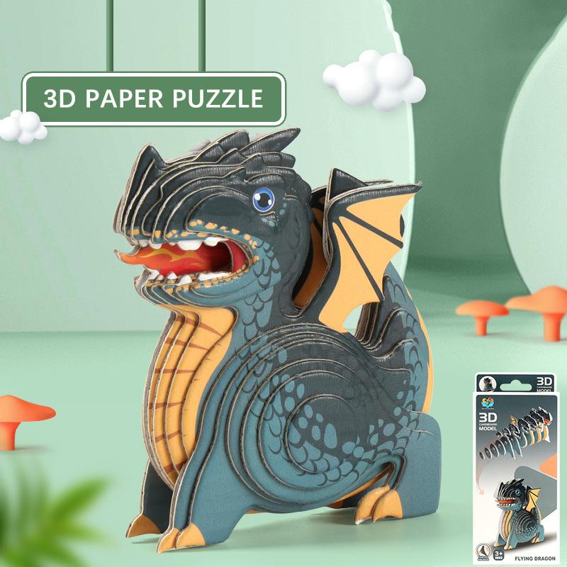 

Динозавр 3D бумажный пазл для детей развивающие игрушки Монтессори забавные DIY ручная сборка трехмерная модель игрушки для мальчиков и девочек