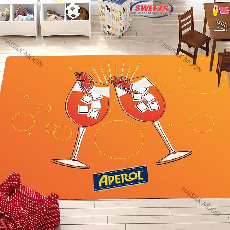 A-Aperol Rug for Bedroom S-Spritz Theme Carpet for Teens Office Area Large Decor Carpet for Dining LivingRoom Playroom Floor Mat