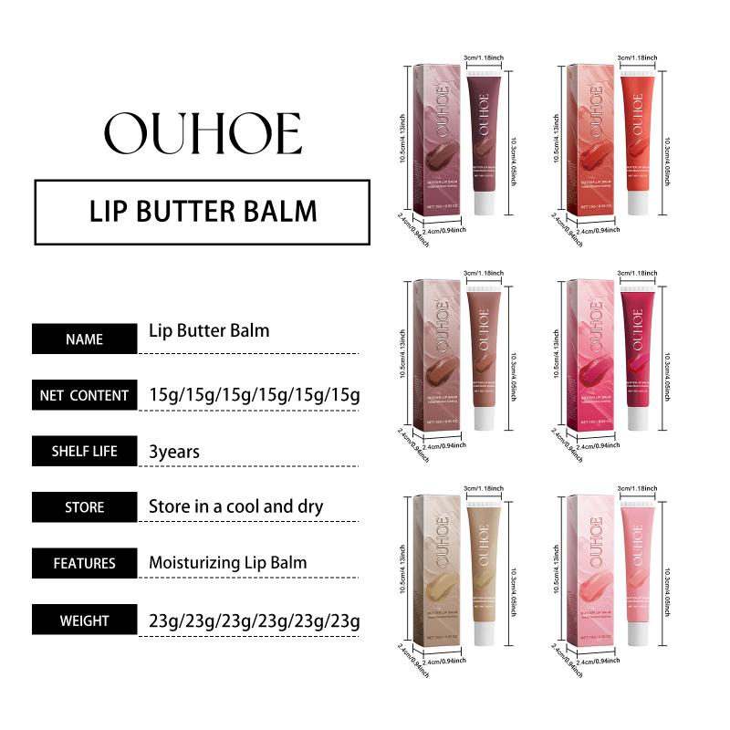 Lip Butter Balm Series Cold Colors Deep Nourishment Strengthen Lips Barrier Protection Make Lips Full Moist Glossy