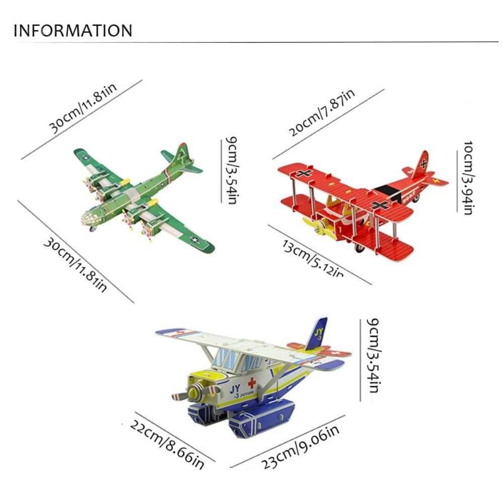 3D Airplane Puzzle Handmade Children Jigsaw Puzzles Early Learning Montessori Toys  Boys