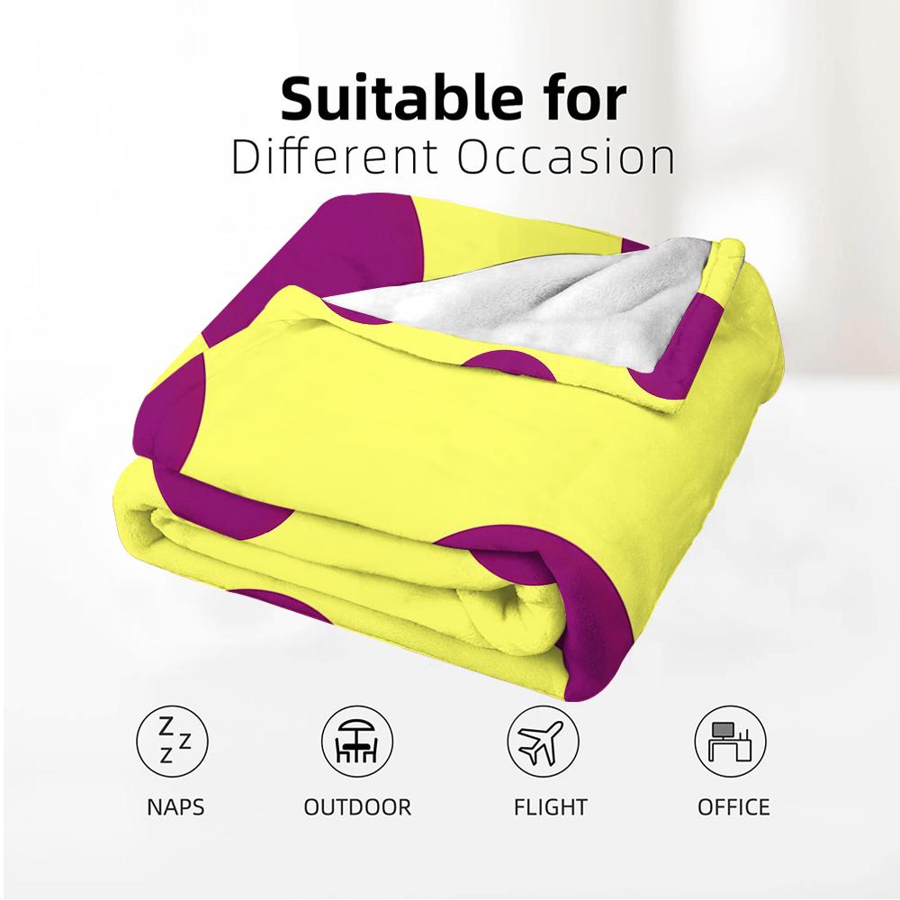 Bright Magenta Dot Soft Flannel Blanket Breathable Warm Throw for Office Car Sofa Kids Room Birthday Xmas Gift