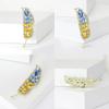Elegant Wheat Sheaf Brooch Pin Exquisite Wheat Ear Lapel Pin Embellished with Sparkling Stones for Women Girls