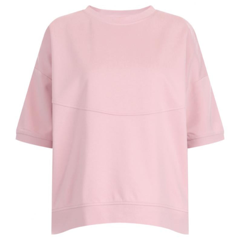 Shop Women Round Neck Back BuTTon Loose FiT Round CuT ShorT Sleeve T shirT Rbe