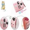 Entzückendes Mini-Portemonnaie, Cartoon Katze Mädchen Geldbörse, Leder-Reißverschluss-Geldbörse, Niedliche Geschenke für Mädchen (Rosa)