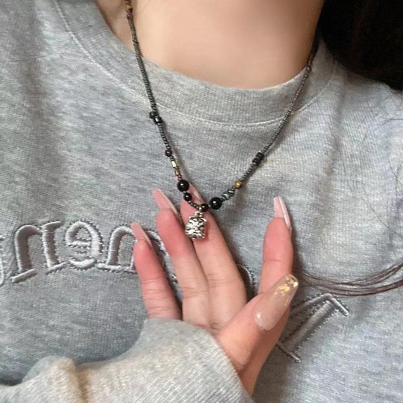 Ethnic Style Butterfly Camellia Flower Necklaces Vintage Long Sweater Chain For Women Girls Exquisite Necklace Jewelry Gifts