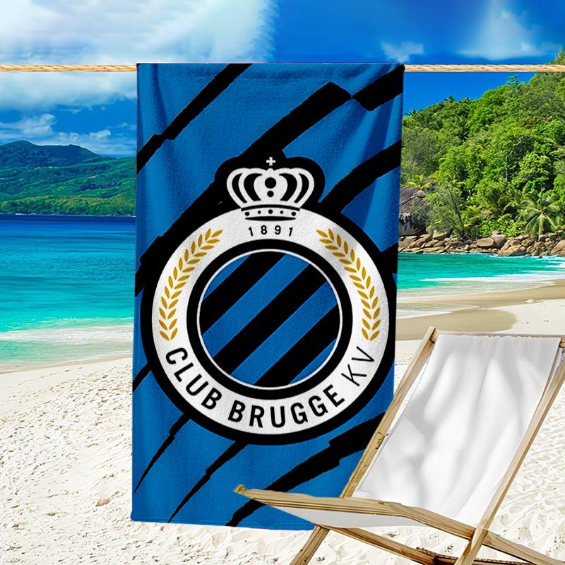 FC Brugge Crest Beach Towel - Soft, Absorbent Microfiber, Lightweight, Ideal for The Beach, Parties, Travel, Camping fan gifts