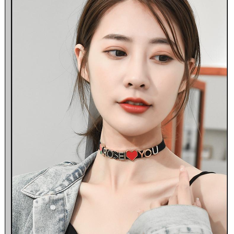Choker Neckchain Collar Black Sexy Neckband Collar Chain Female Fashion Personality Street Fashion Jewelry