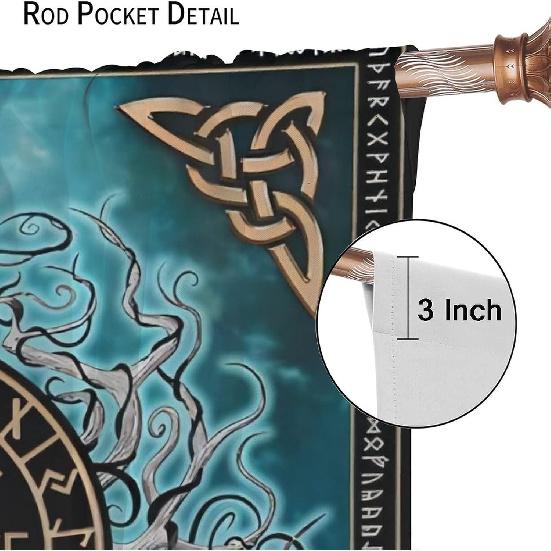Viking Curtains Viking Totem Curtains Ancient Scandinavian Bedroom Living Room Decoration 2 Panel Groups W42 * L45 Inch