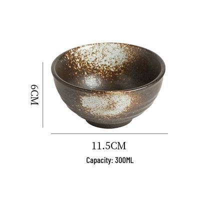 Ru Han Ceramic Japanese-Style Retro Spiral Rice Bowl