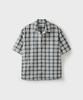 Yunionbeullu Loosed Check Half Shirt [Pale Blue]