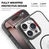 Magnetic Card Slot Clear Phone Case For iPhone 16 Pro Max 15 14 Pro 13 12 11 for Magsafe Shockproof Metal Lens Frame Protection Cover