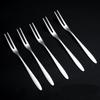 Stainless Steel Fruit Fork Cake Dessert Fruit Picks Mooncake Pick for Parties and Events Party Two-tine Dessert Snack Cake Forks