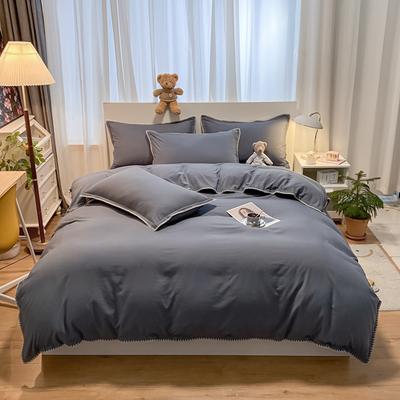 Superweiches gewaschenes Baumwoll-Bett-Vierteiler-Set für alle Jahreszeiten Frische Daunen-Bettbezug-Dreiteiler ist ein tolles saisonales Geschenk