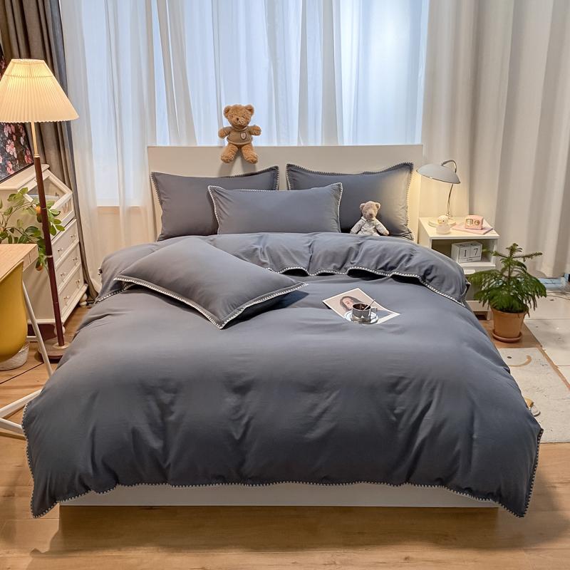 Super Soft Washed Cotton Bed Four Piece Set Four Season Fresh Down Duvet Cover Three Piece Set Is a Great Seasonal Gift