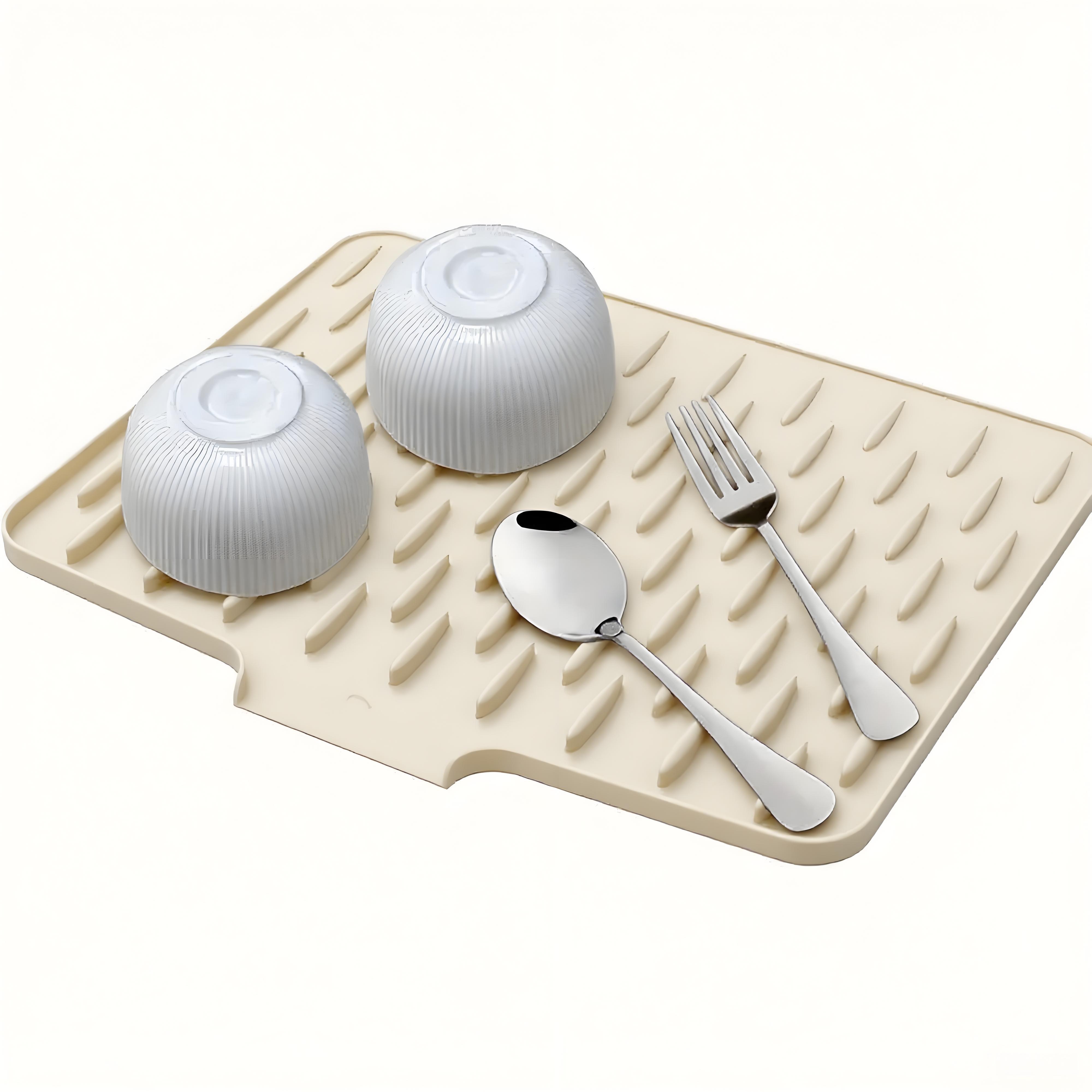 

Large Kitchen Sink & Dish Drying Rack - Non-Slip Silicone Drainage Board, Easy-Clean Surface, Raised Edges for Spill Prevention