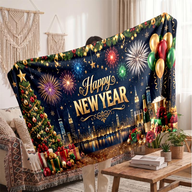 Christmas Flannel Throw Blanket Soft Warm Cozy For Sofa Bed Indoor Home Use Great Holiday Gift