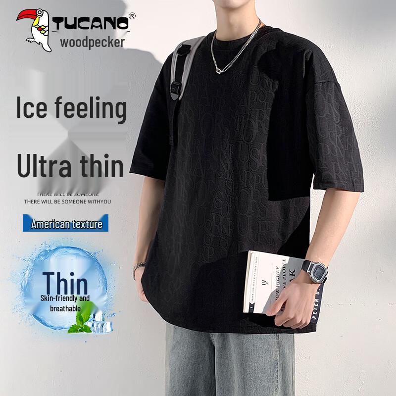 

TUCANO Men s Short Sleeve Ice Silk Jacquard T-Shirt 2XL