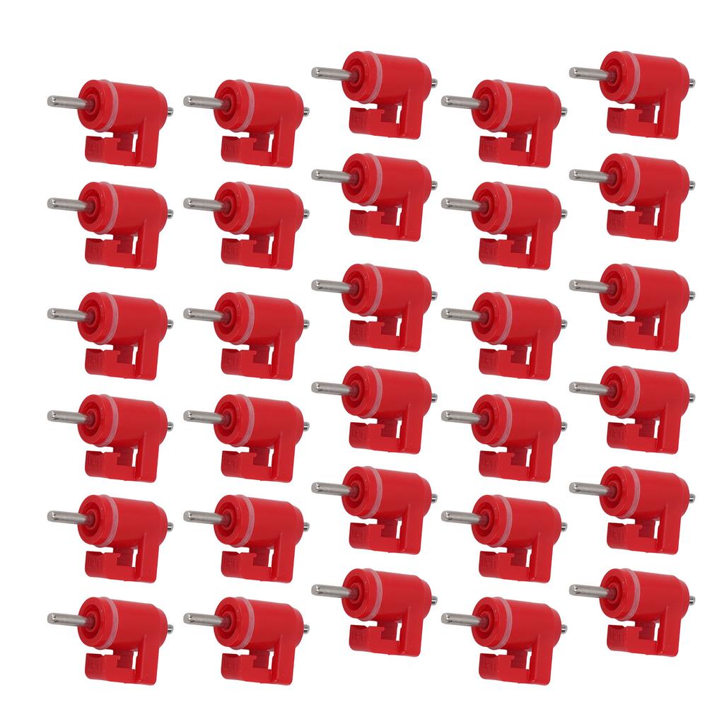 30Pcs Chicken Nipple Waterer Poultry Water Nipple Drinker Outdoor Accessories Red Head Fine Nail