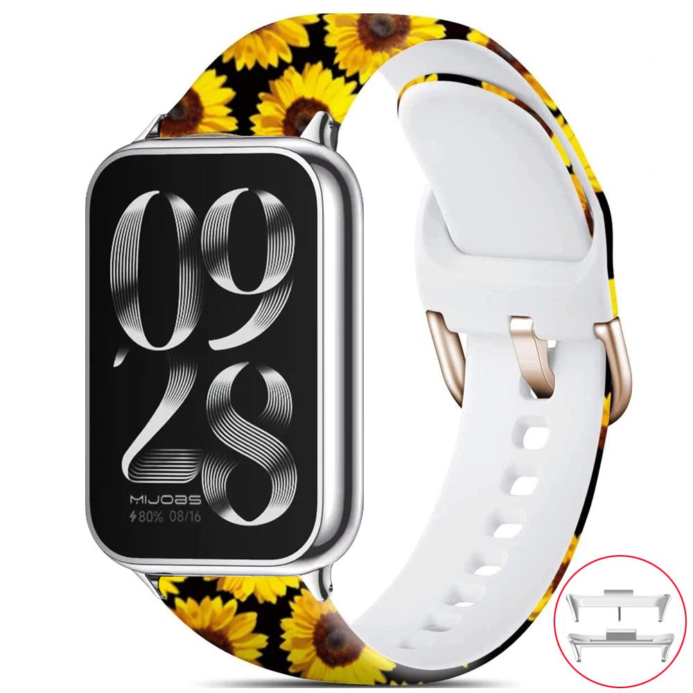 Druckarmband für Xiaomi Mi Band 8 9 Pro MiBand 8 Ersatz Silikon Smartwatch-Armband Armband correa Redmi watch 4 5 6 Armband