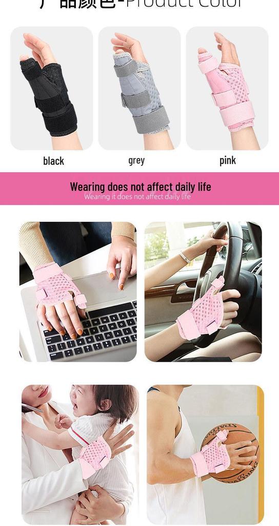 Double Thumb Support Breathable Sports Wristband with Velcro Compression