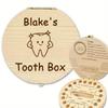 1PCS Free Customization Wooden Tooth Storage Box Baby Tooth Wood Storage Box Organizer Teeth Kids Christening Case Birthday Gift