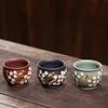 Purple Sand Mud Painting Applique Flower and Bird Master Cup Kung Fu Teacup Large Capacity Tea Cup Purple Sand Cup
