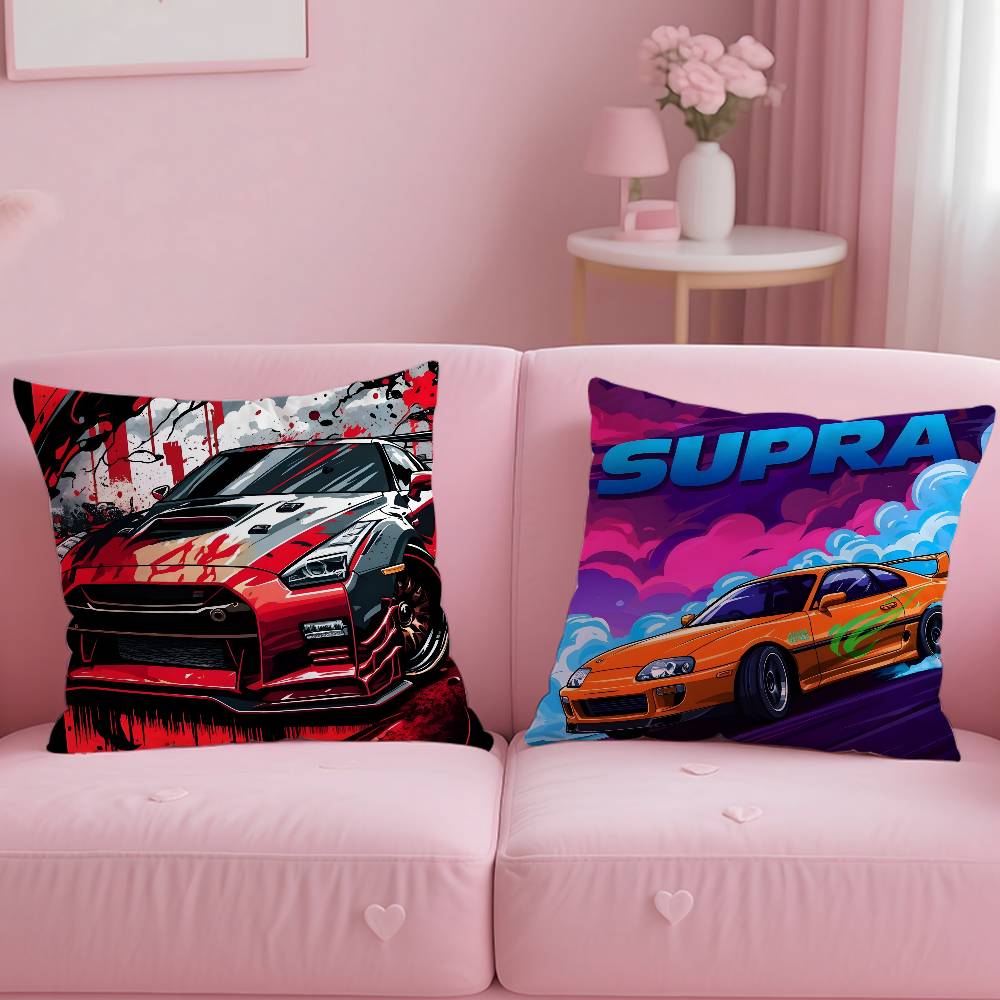Fortgeschrittene Sport GTR Rennwagen Kissenbezug Musterdruck Kissenbezug Wohnzimmer Sofa Kissenbezug Schlafzimmer Raumdekor