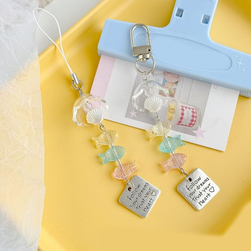 Creative Fish Wind Bell Phone Chain Bag Pendant Decorations Perfect for Enhancing Style in Daily Life and Special Event