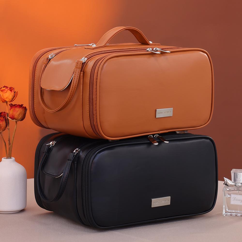 Multifunctional Makeup Bag For Women Wash Pouch High Quality Portable Double Zipper Travel Makeup Brush Toiletries Storage Bag