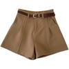 Women's Casual Shorts: Retro Minimalist High-waisted A-line