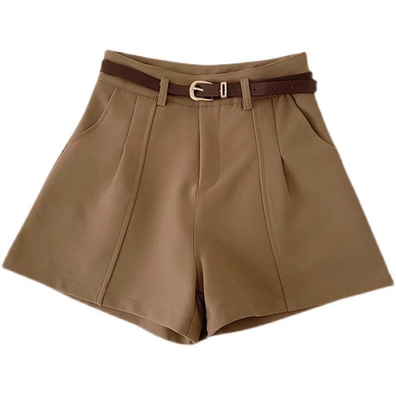 Women's Casual Shorts: Retro Minimalist High-waisted A-line