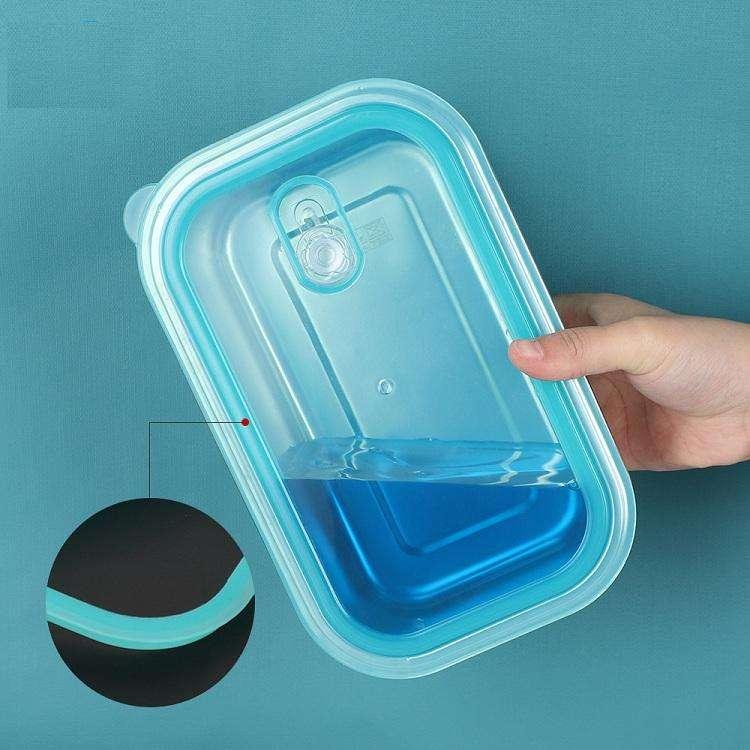 Food Grade SS304 Stainless Steel Lunch Box Air Tight Sealed Food Storage Containers Multifunctional Fresh Bento Box
