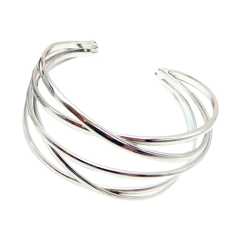 Fashionable Hollow Bangles Irregular Cuff Geometric Bracelets Metal Texture Wrist Jewelry for Parties and Daily Wear