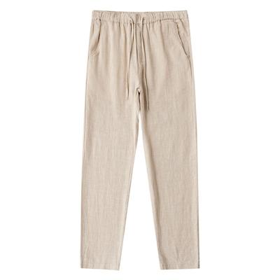 Pantalones Casuales de Algodón Lino para Hombre Pierna Ancha Ligeros Holgados Algodón Pantalones de Chándal Masculinos para Caminar Jogger Trabajo