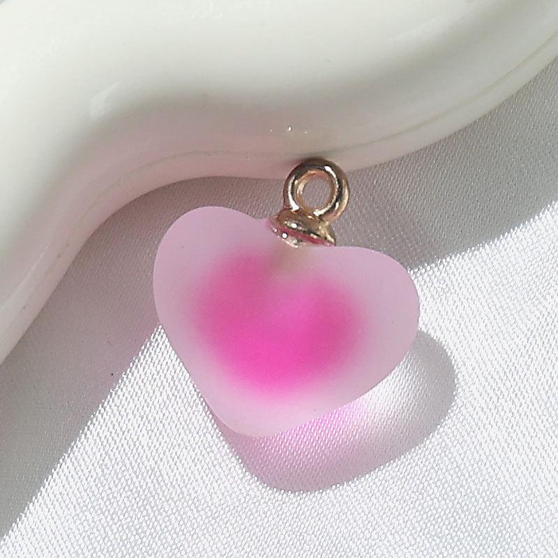 Frosted Heart Acrylic Beads for DIY Jewelry Making