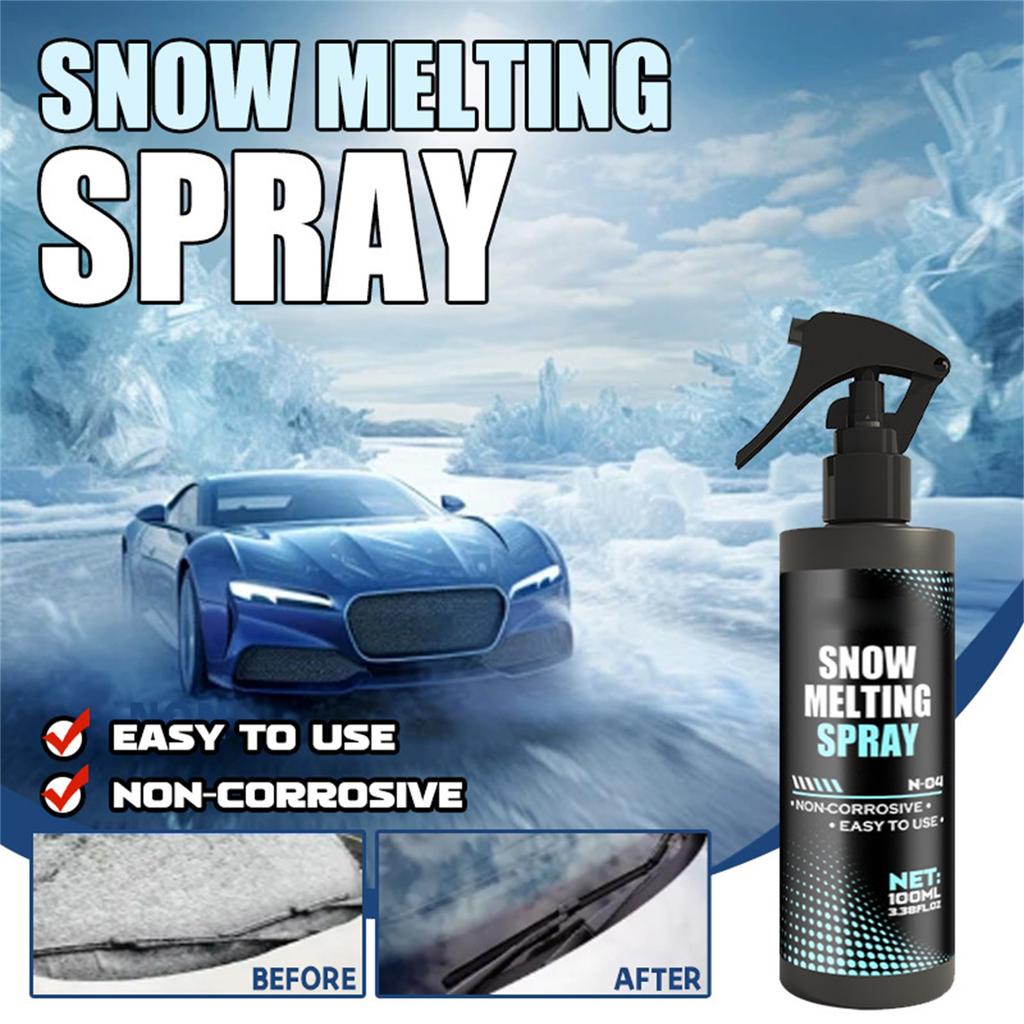 Car Windshield Deicer - 100ml Fast Acting Ice Melt Spray For Quick Defrosting, Long Lasting With For Car, RVs, Trucks, Rearview 100ML