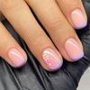 Flowers Small Fresh Ins Wind Wearing Nail Short Square Nail Manicure Piece French Purple Fake Nail Nails