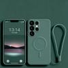 For Magsafe Magnetic Phone Cases For Samsung Galaxy S26 S25 S24 S23 S 26 Ultra Plus S26Ultra Soft Liquid Silicone Strap Cover