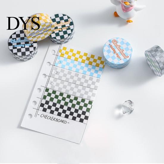 Farbiges Klebeband 1 Rolle Washi Klebehaftklarer Druck Abnehmbar DIY Lichtbeständig Scrapbooking Schachbrettmuster Papier für Kinder